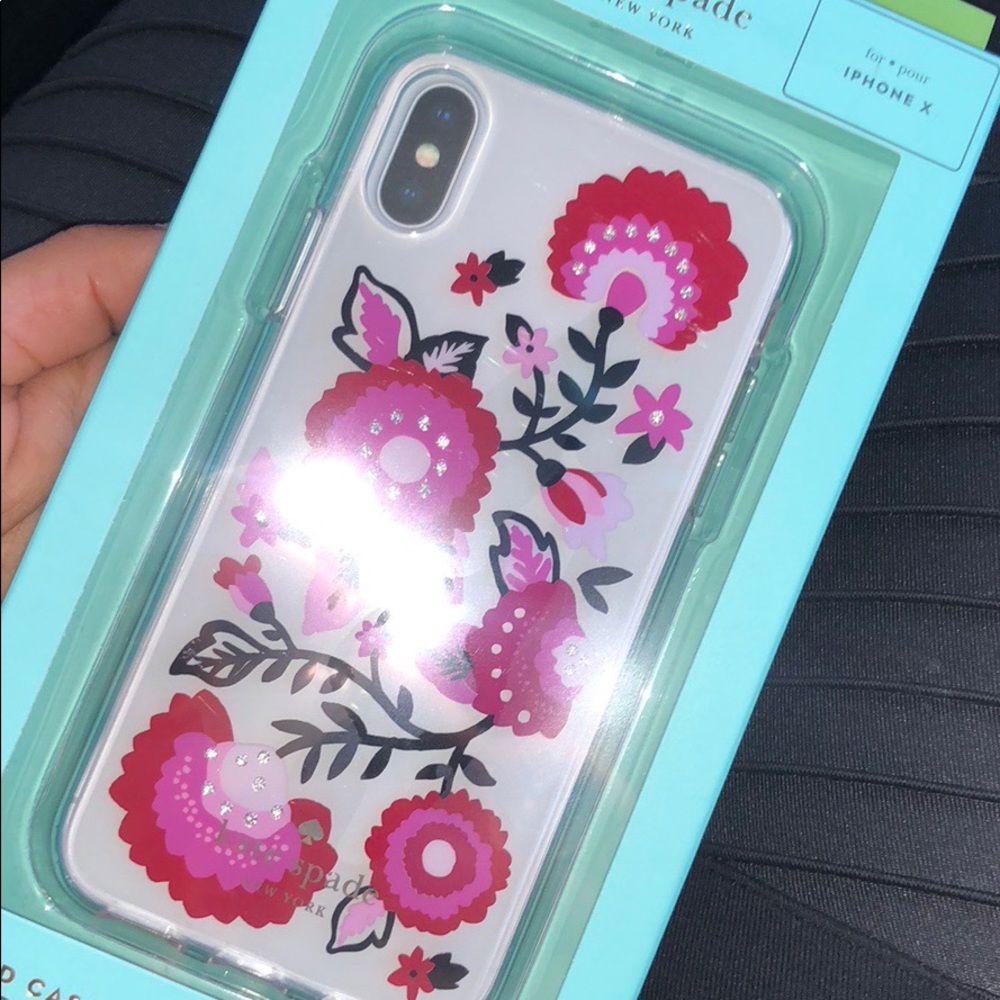 KATE SPADE JEWELED GARLAND FLORAL IPHONE X CASE - Picture 2 of 4
